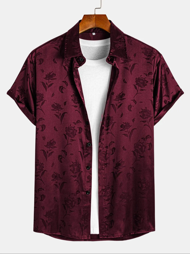 Midnight Bloom Jacquard Resort Shirt
