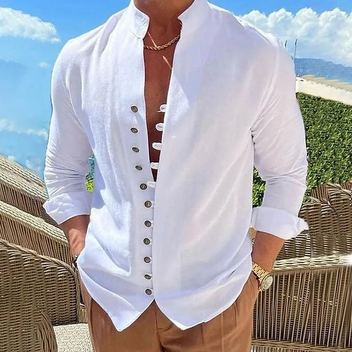 Luxe Linen Henley Shirt
