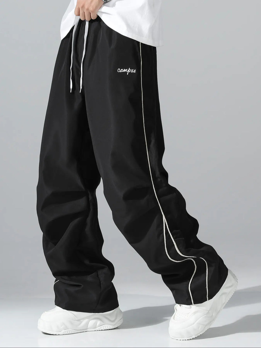 Contrast Piped Relaxed Pants
