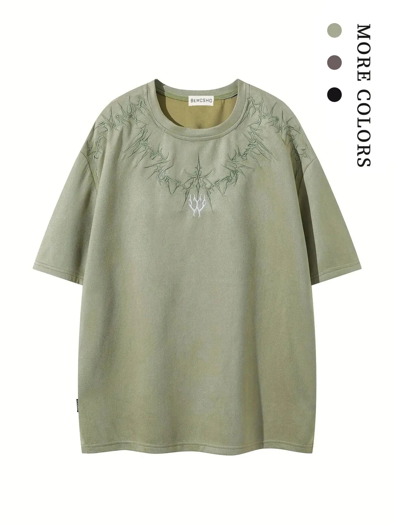 Gothic Embroidered Oversized Street Tee