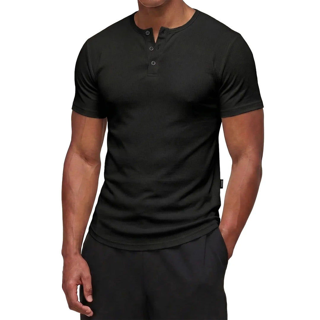 Slim Fit Henley Muscle Tee