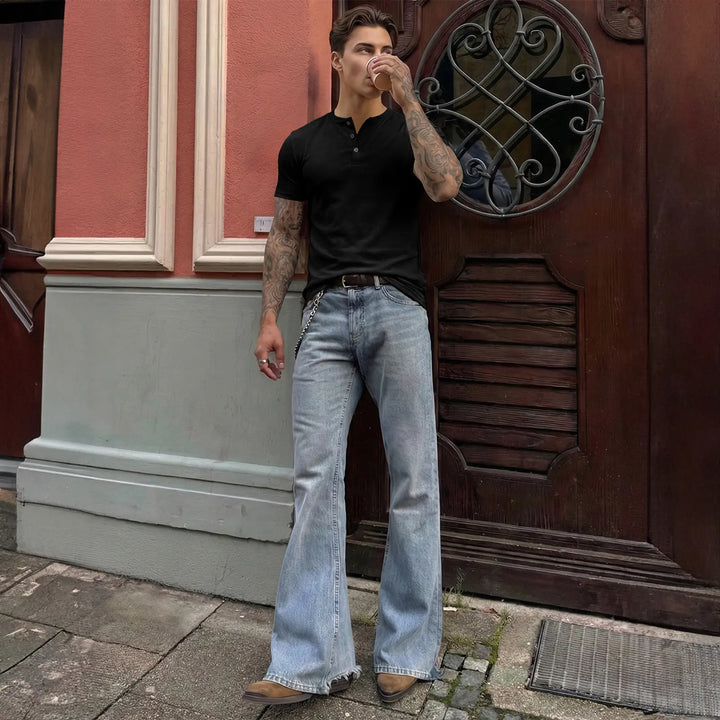 Slim Fit Henley Muscle Tee