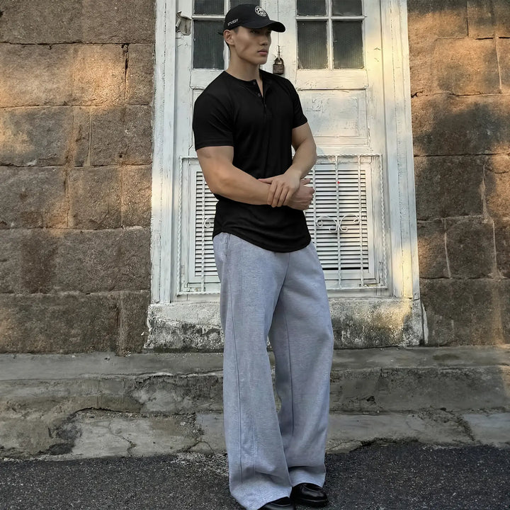 Slim Fit Henley Muscle Tee