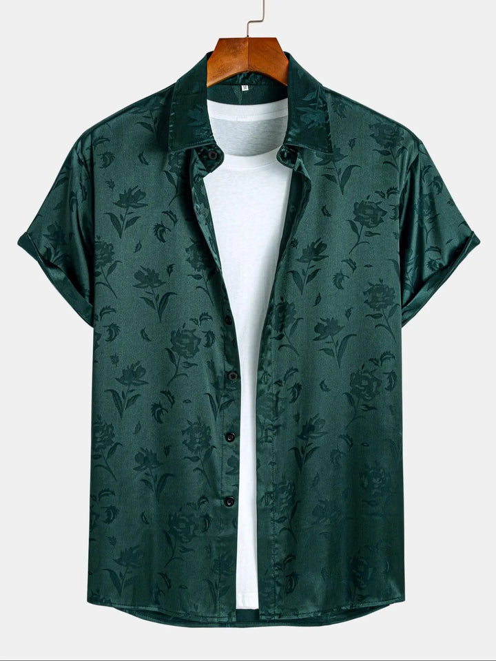 Midnight Bloom Jacquard Resort Shirt