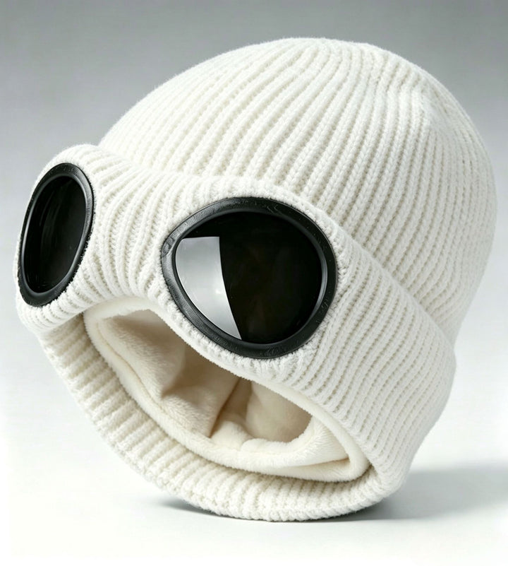 Goggle Lens Design Beanie Hat