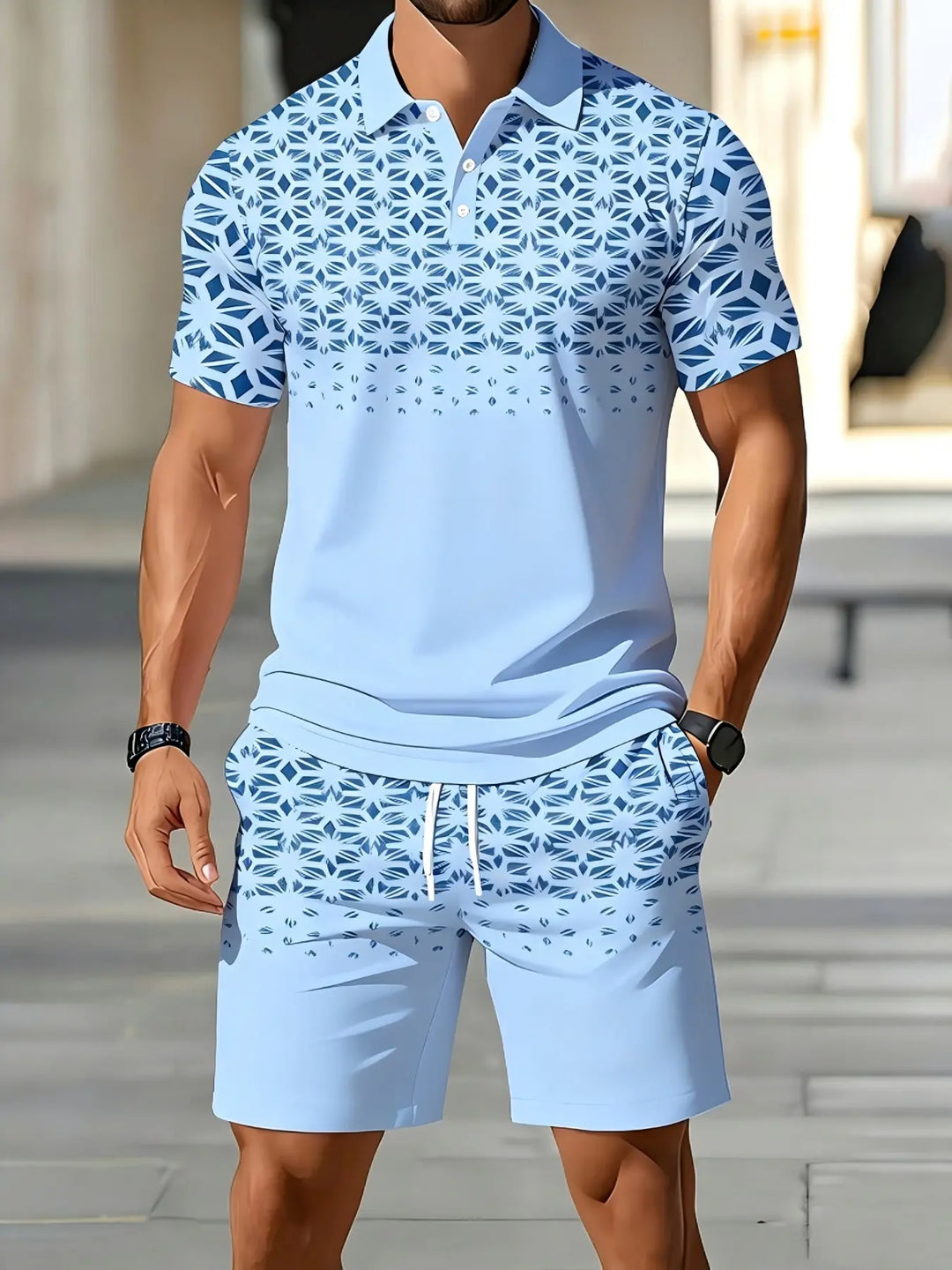 SUMMER GEO POLO SET