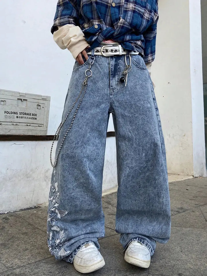 Thin Oversized Wide Leg Denim Jeans