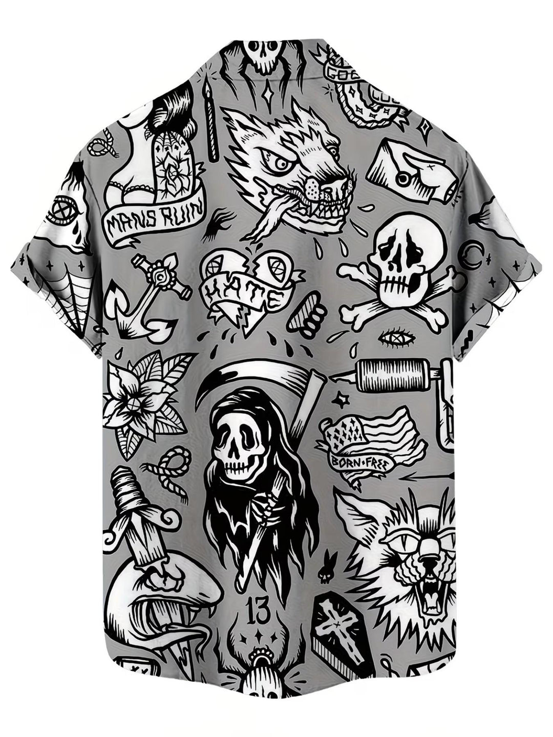 Dark Tropic Energy Skull Hawaiian Shirt
