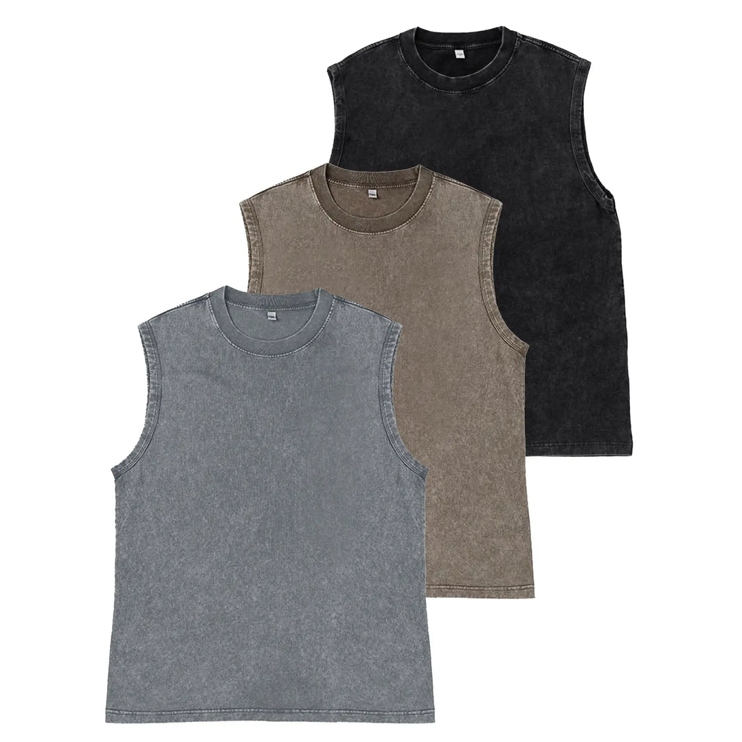 230G Washed Muscle Fit Sleeveless Tee
