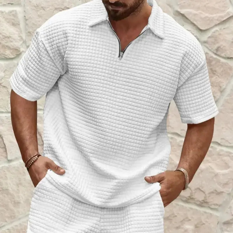 Elite Waffle-Knit Polo Set