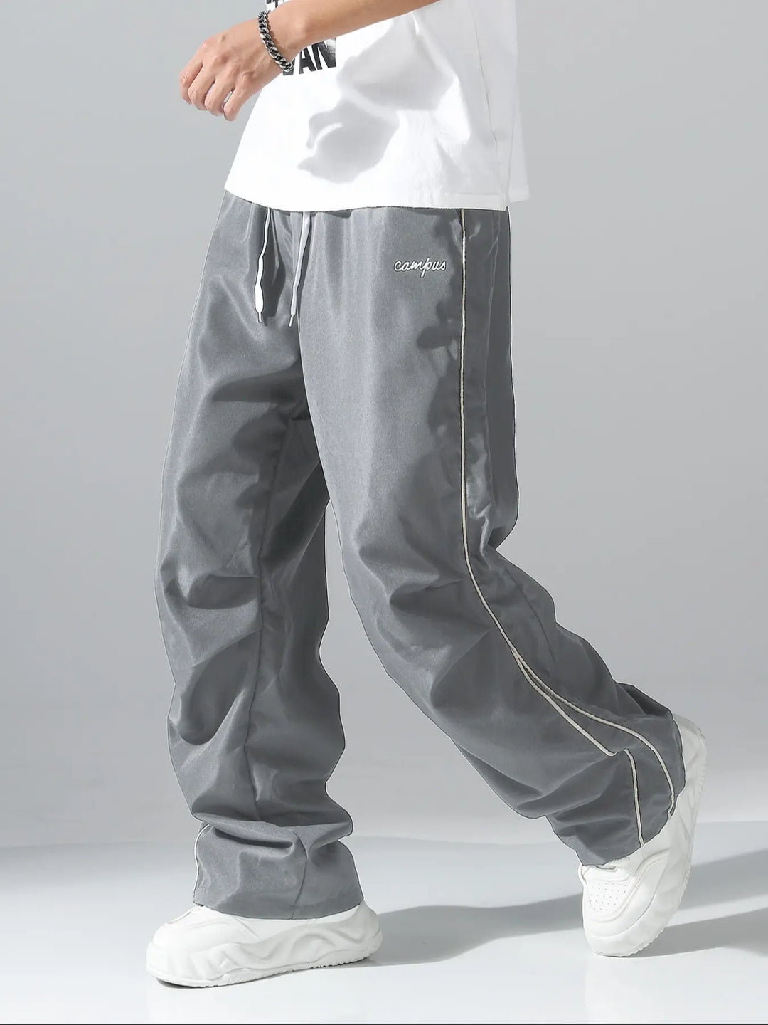 Contrast Piped Relaxed Pants