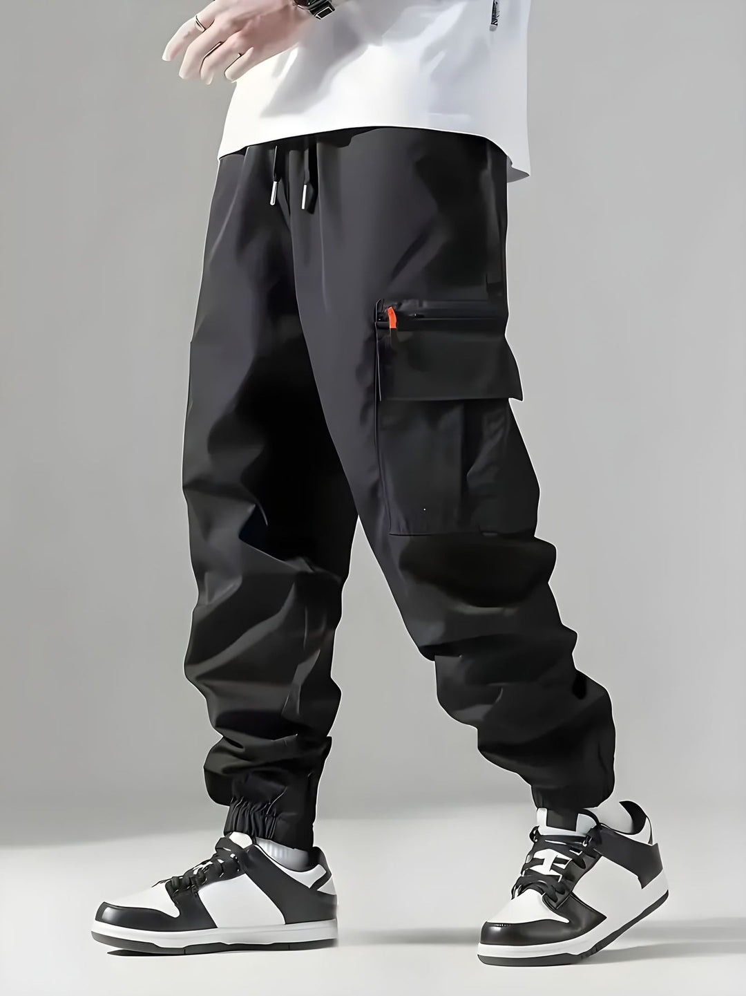 Drawstring Waist Cargo Pants