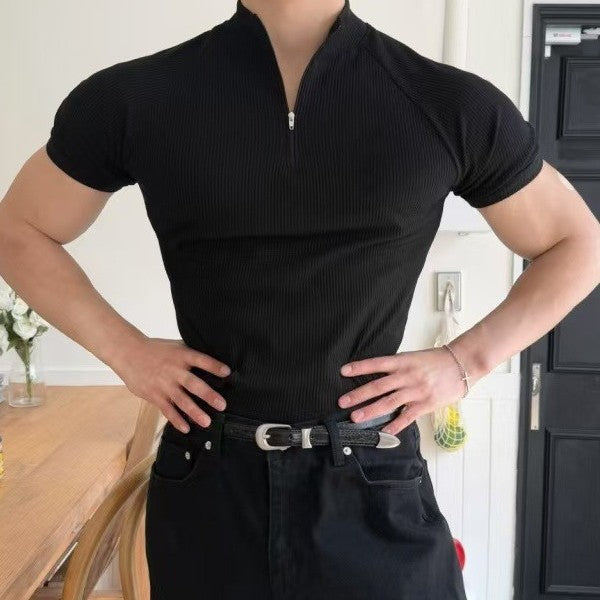 MUSCLE FIT PERFORMANCE ZIPPED POLO