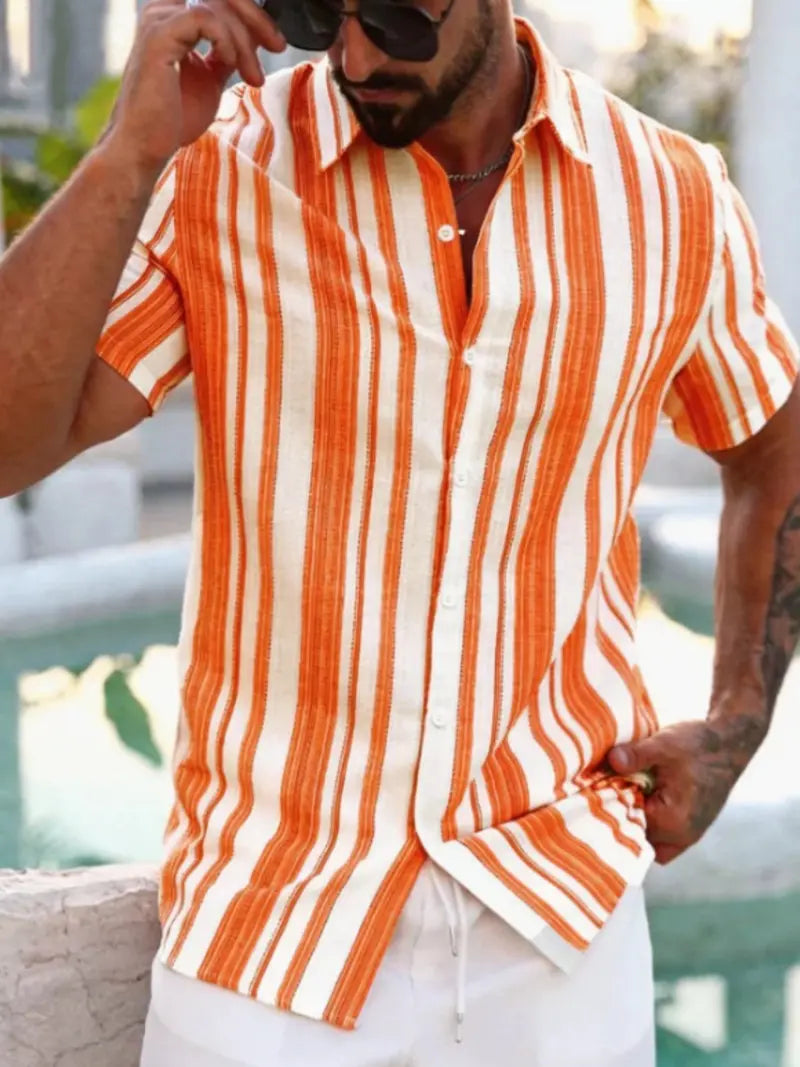 Lightweight Striped Short-sleeve Shirts