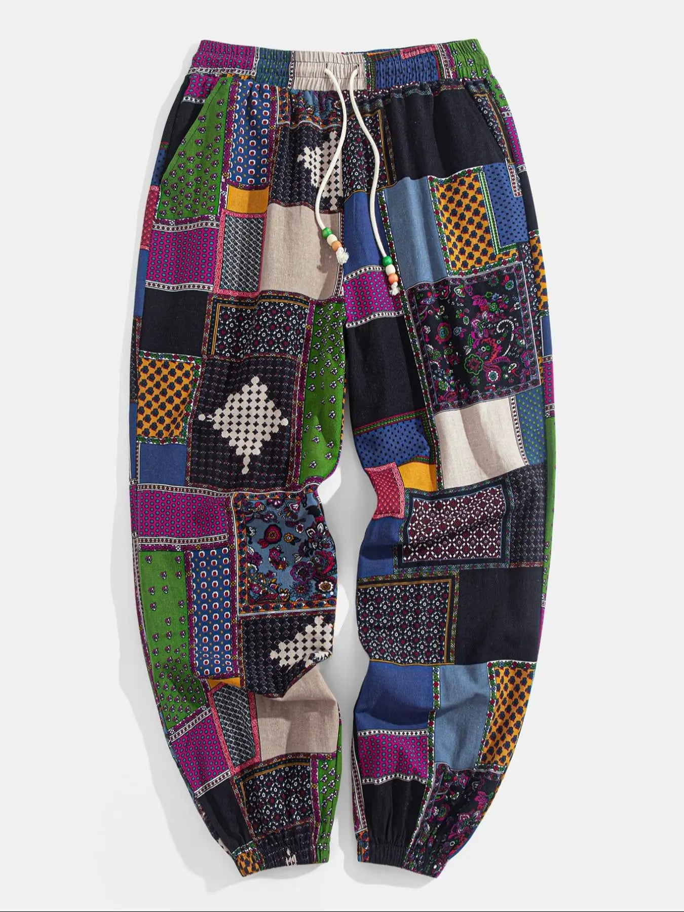 Vintage Patchwork Boho Harem Pants