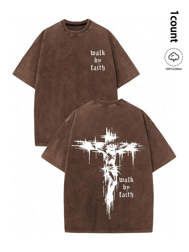 Walk By Faith Vintage Cross Graphic Tee