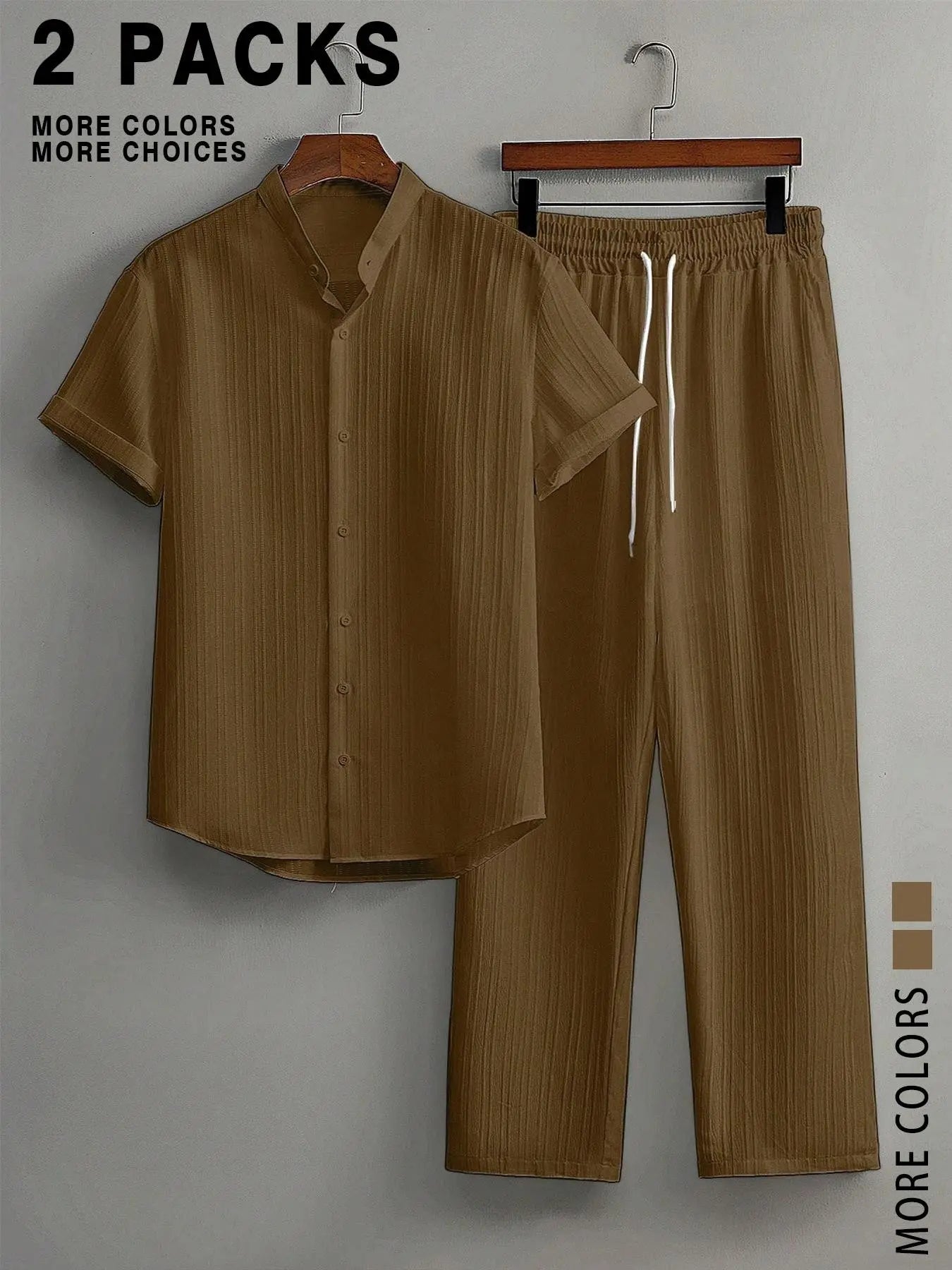 LinenEase Short Sleeve Shirt & Pants Set