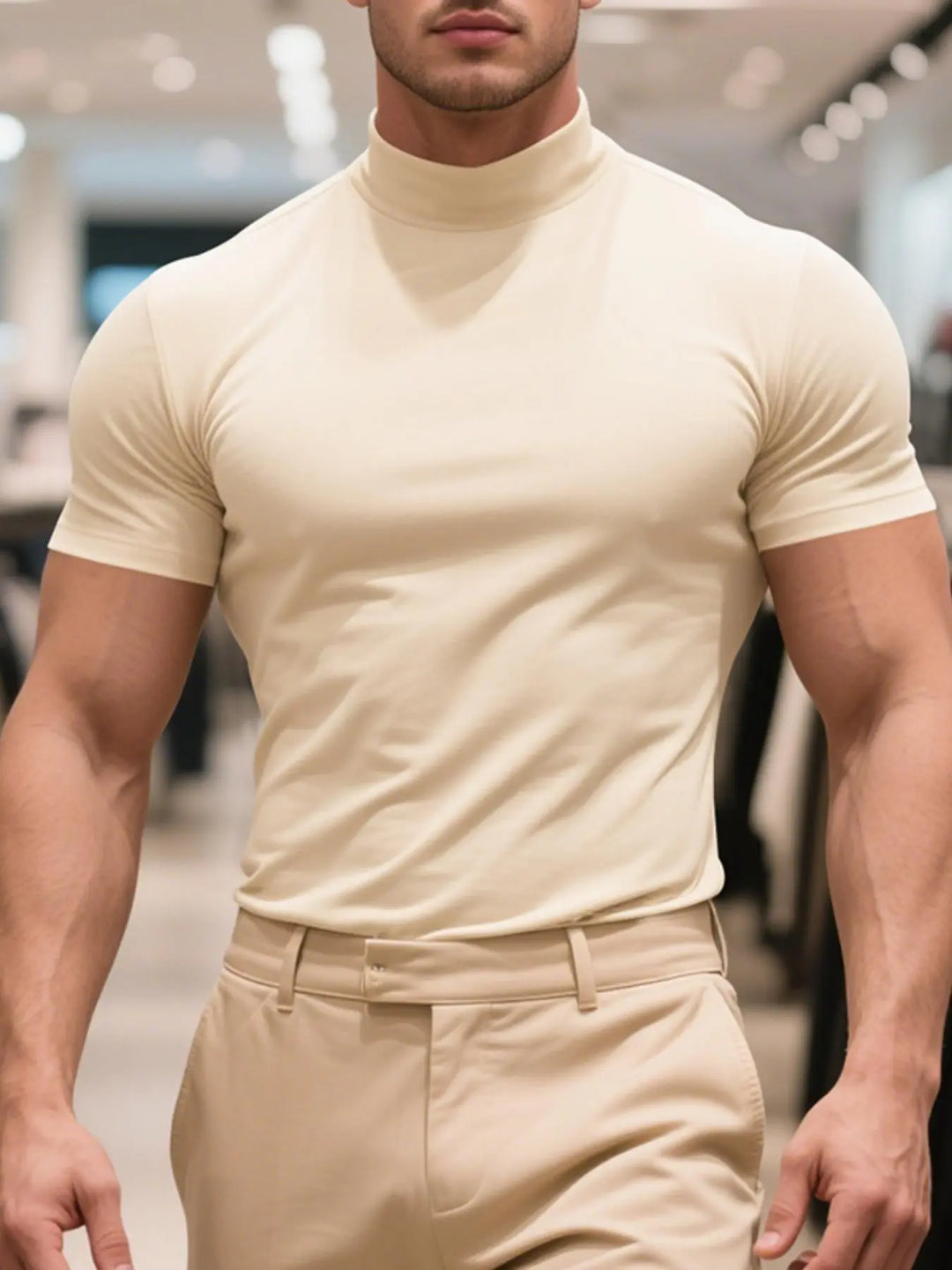 Athletic Contour Mock Neck Tee