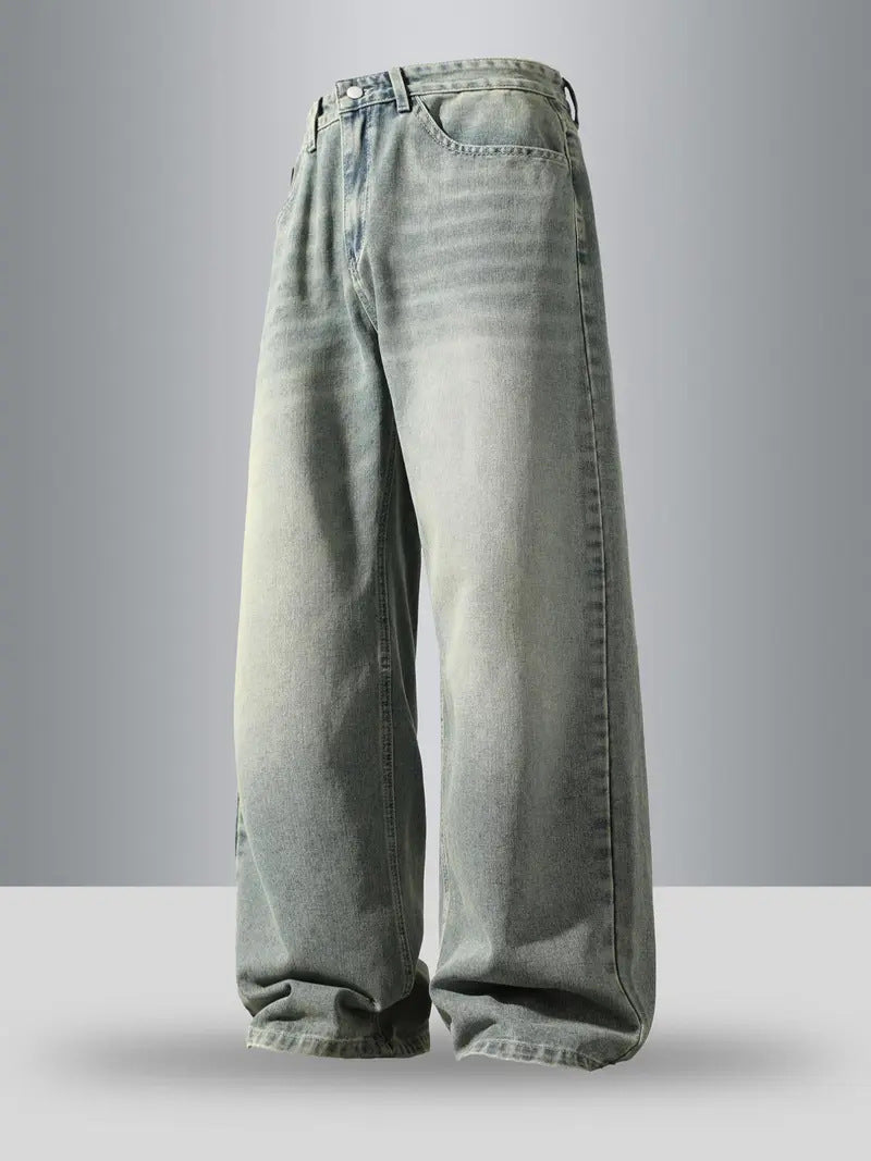 oversized loose straight-leg jeans