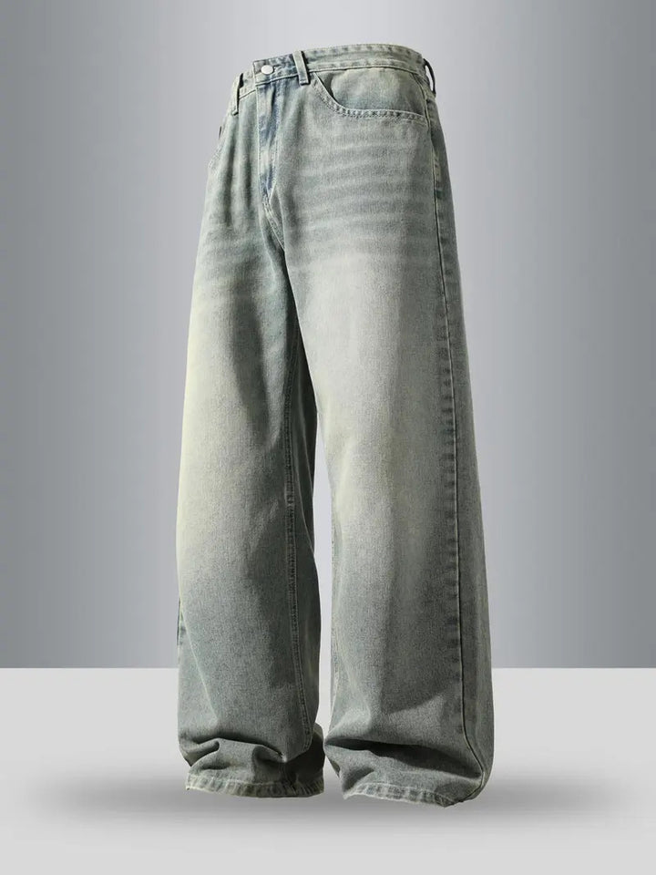 oversized loose straight-leg jeans