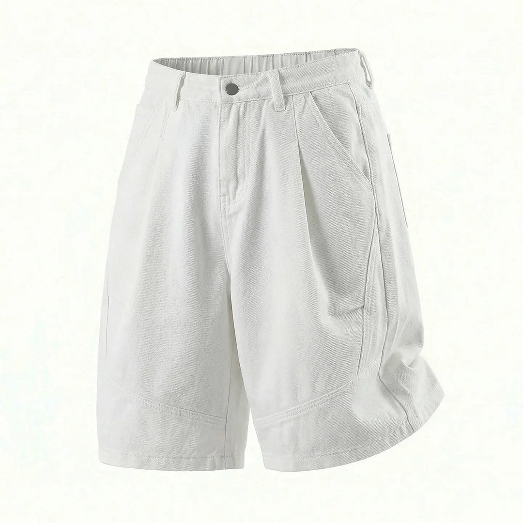 Washed Denim Cargo Shorts