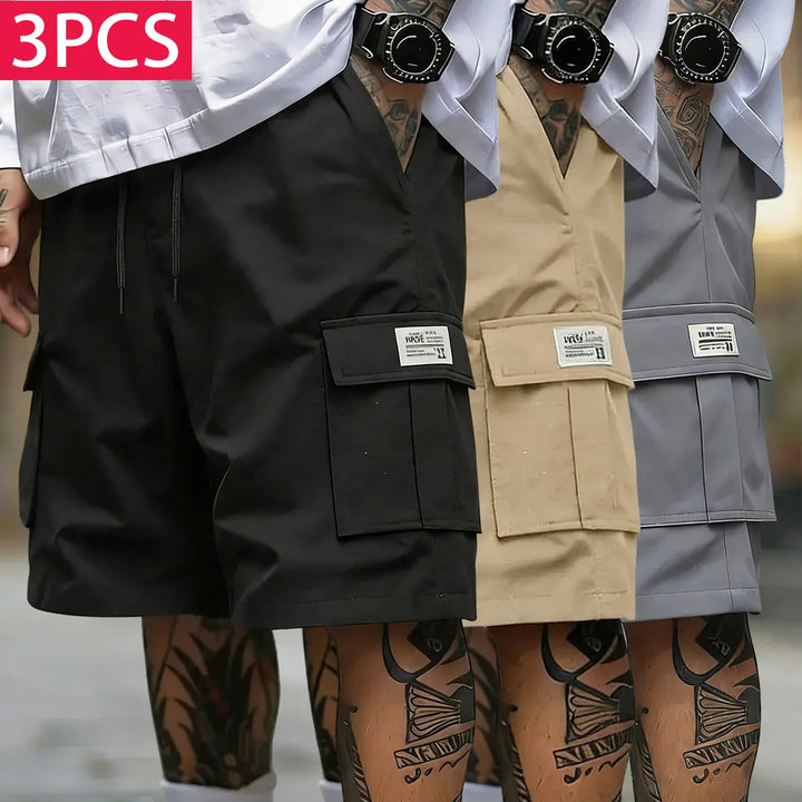 Men’s 3-Piece Cargo Baggy Shorts