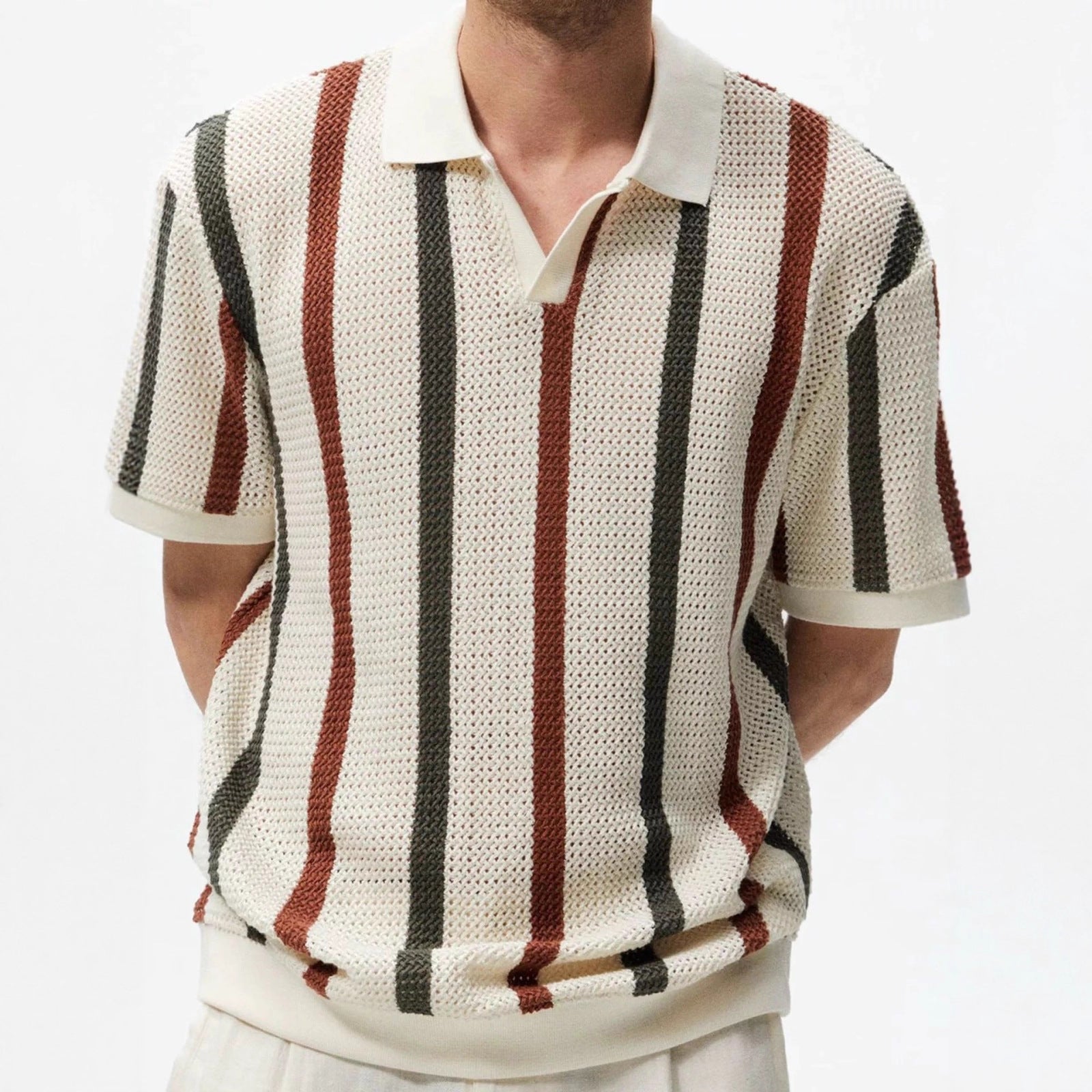 Monaco Knit Stripe Polo Shirt