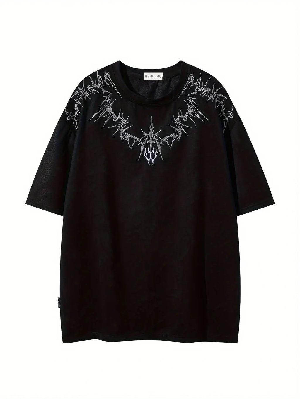 Gothic Embroidered Oversized Street Tee
