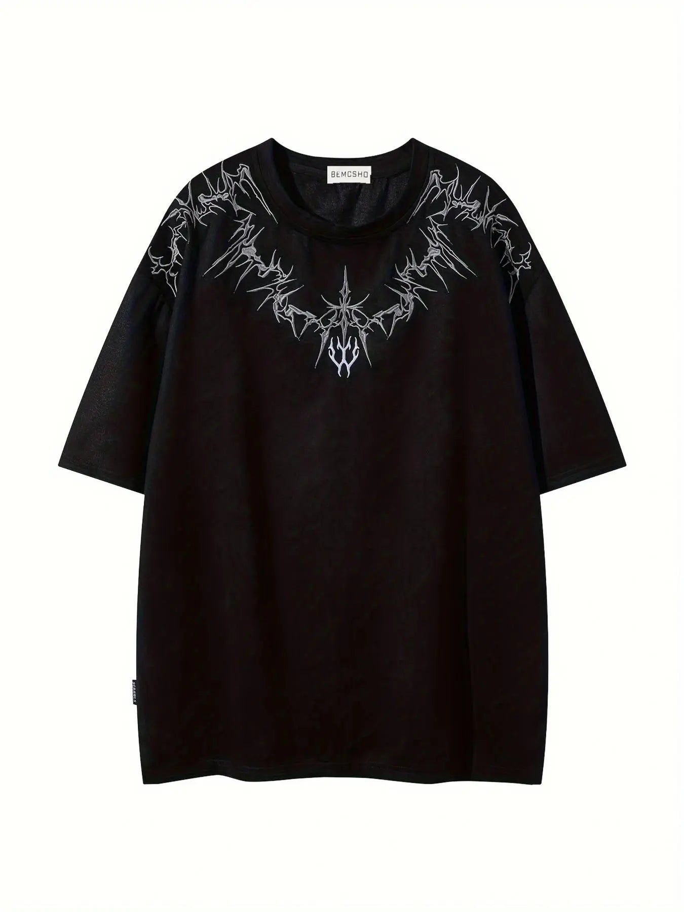 Gothic Embroidered Oversized Street Tee