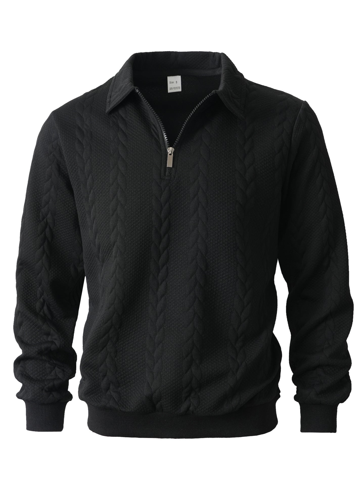 Men's Luxe Cable-Knit Quarter Zip Pullover