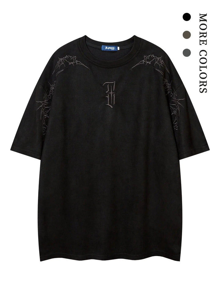 Vintage Washed Embroidered Oversized Tee
