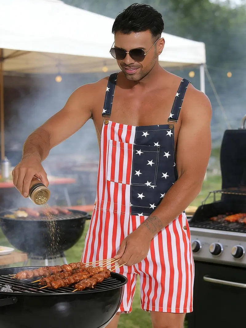 PATRIOTIC STRETCH BIB OVERALLS