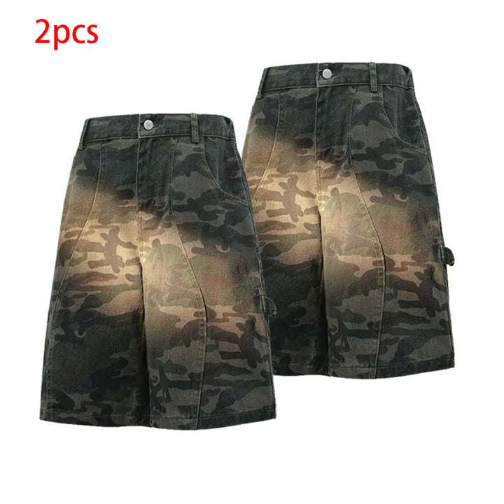 Vintage-inspired Camo Cargo Shorts