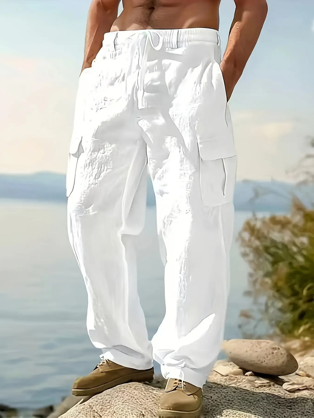 Coastal Linen Cargo Pants