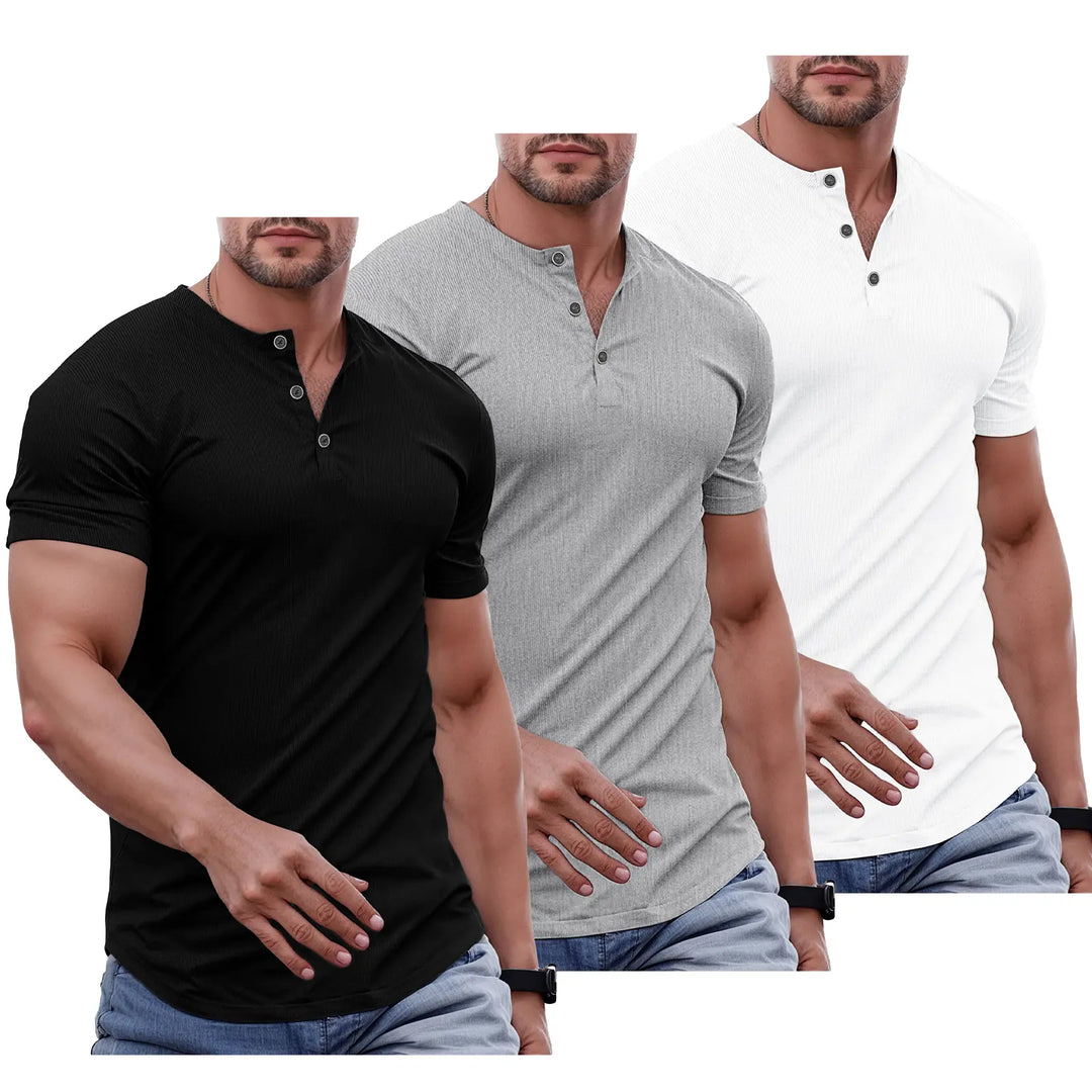 Slim Fit Henley Muscle Tee