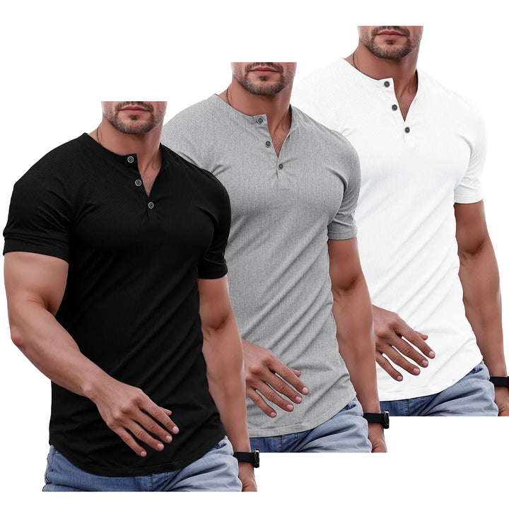 Slim Fit Henley Muscle Tee