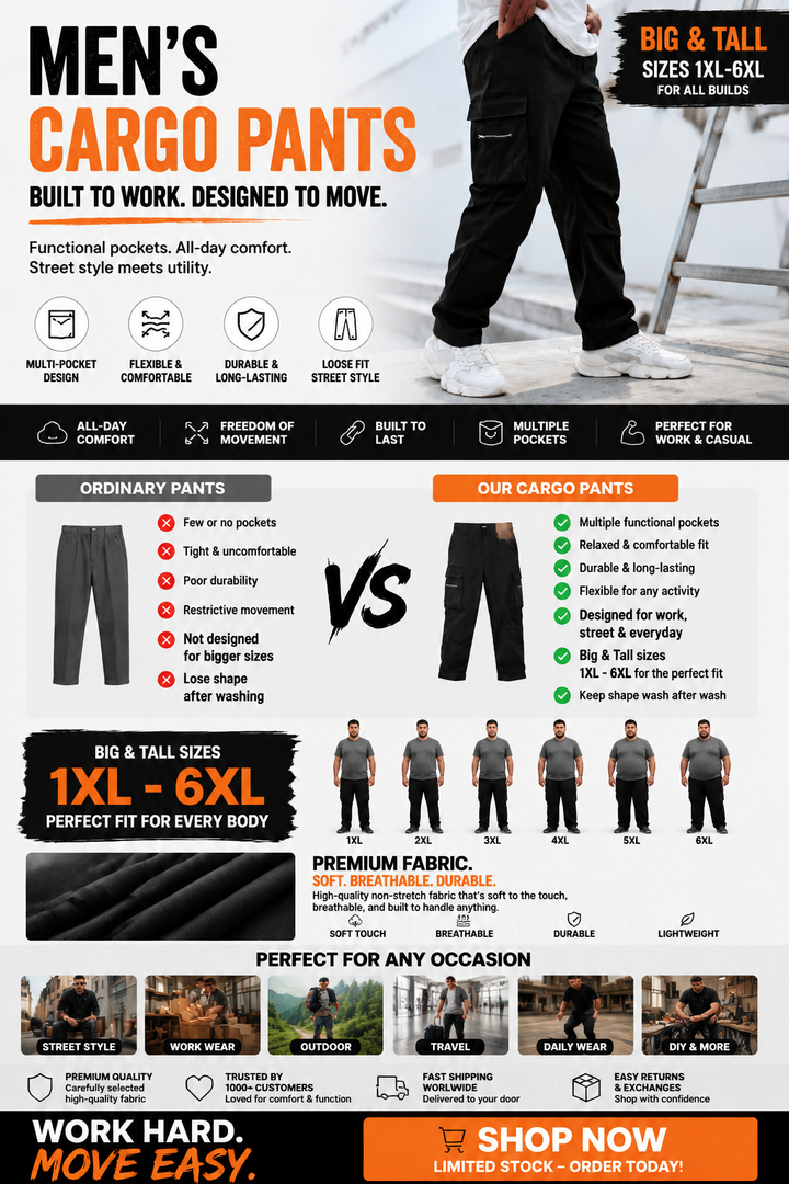 Big &amp; Tall Tactical Cargo Pants