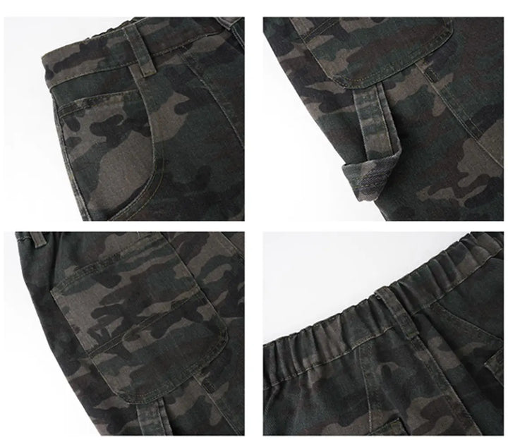 Vintage-inspired Camo Cargo Shorts