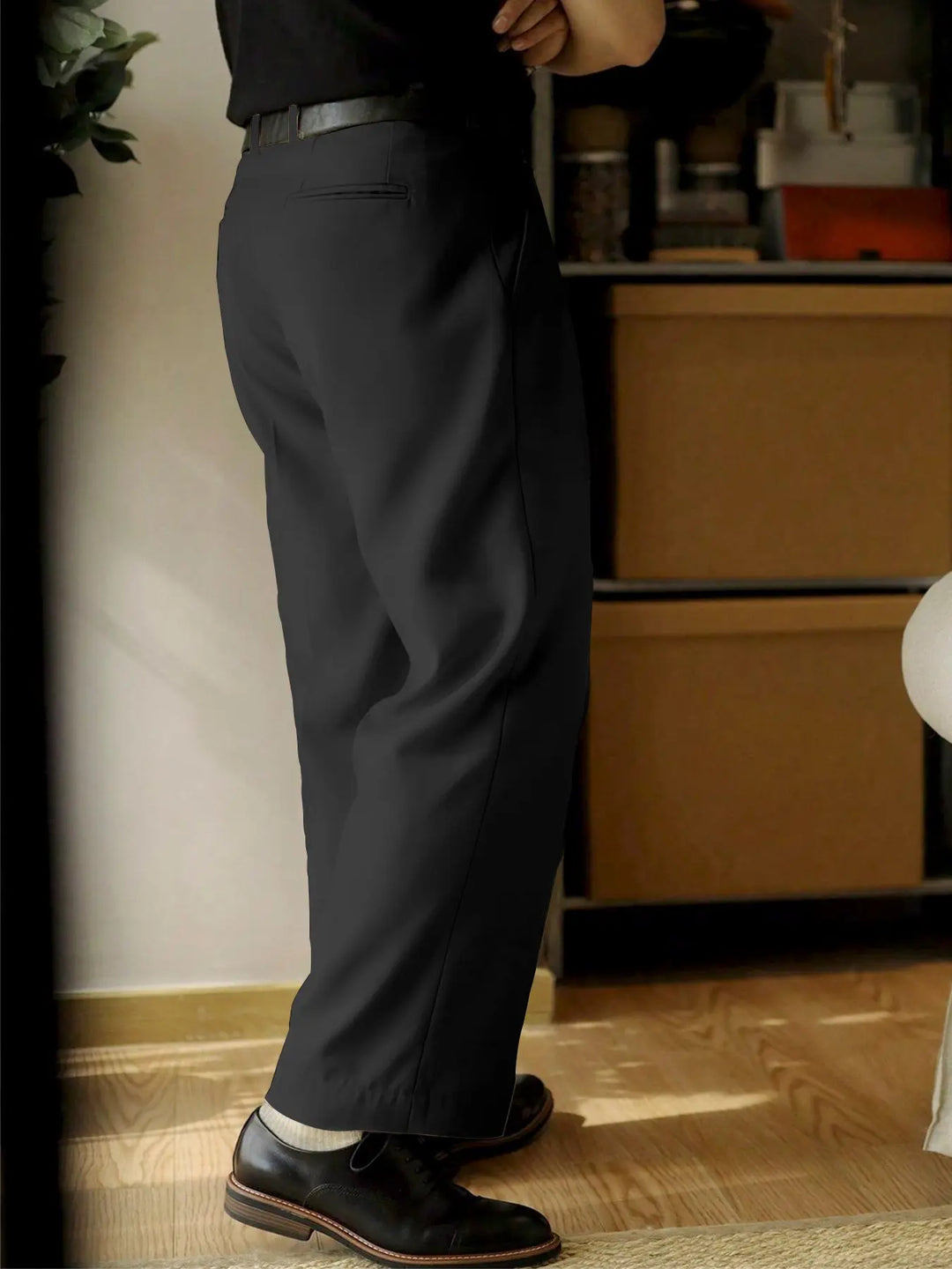 RELAXED TAILORED WIDE-LEG TROUSERS