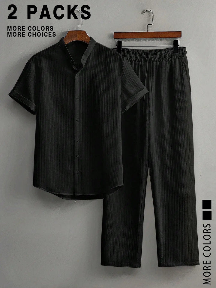 LinenEase Short Sleeve Shirt &amp; Pants Set