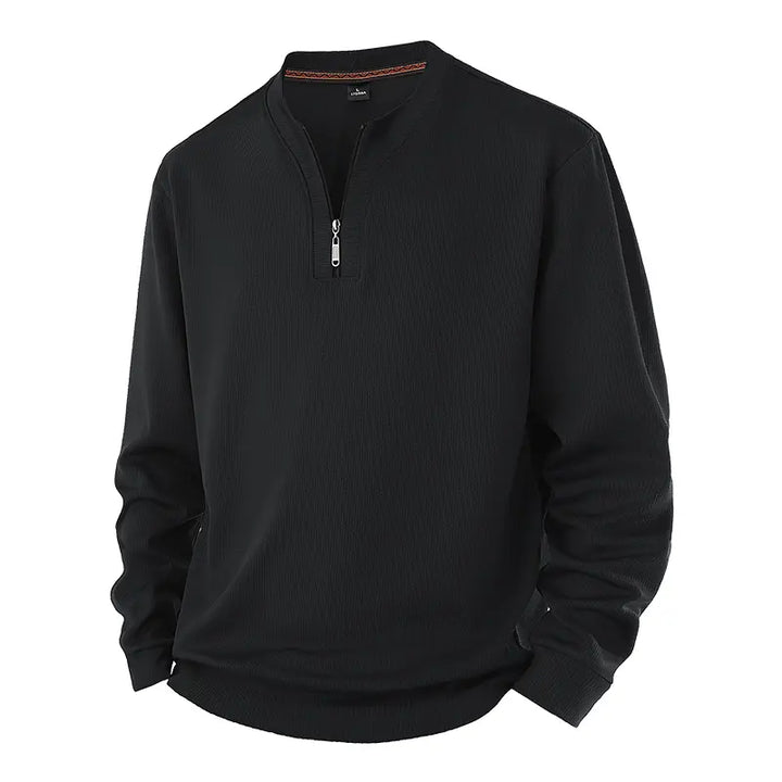 S-5XL Half-Zip Mock Neck Pullover Sweatshirt