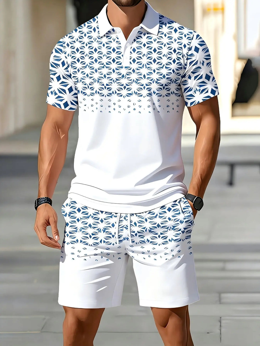 SUMMER GEO POLO SET