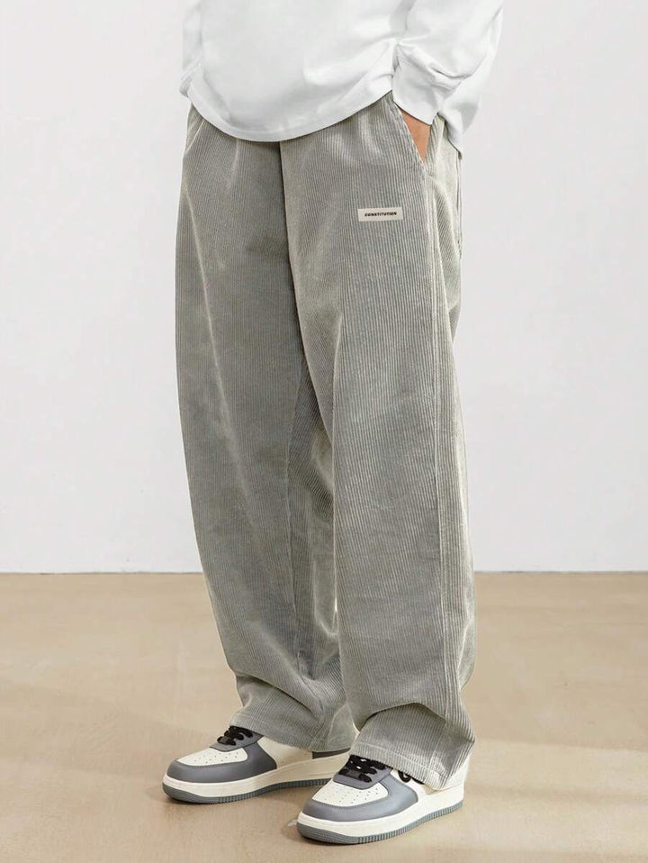 Drawstring Waist Corduroy Sweatpants