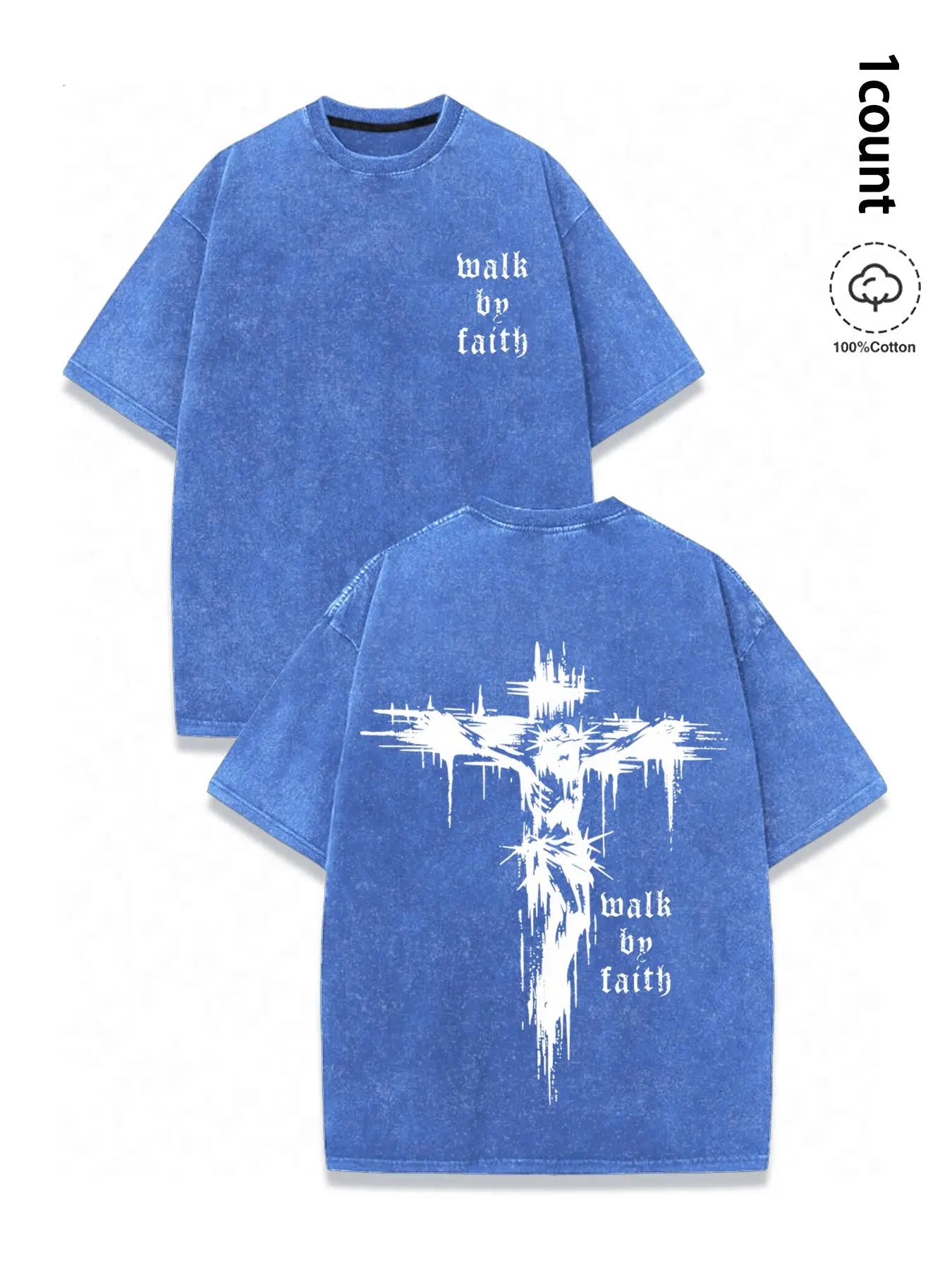 Walk By Faith Vintage Cross Graphic Tee