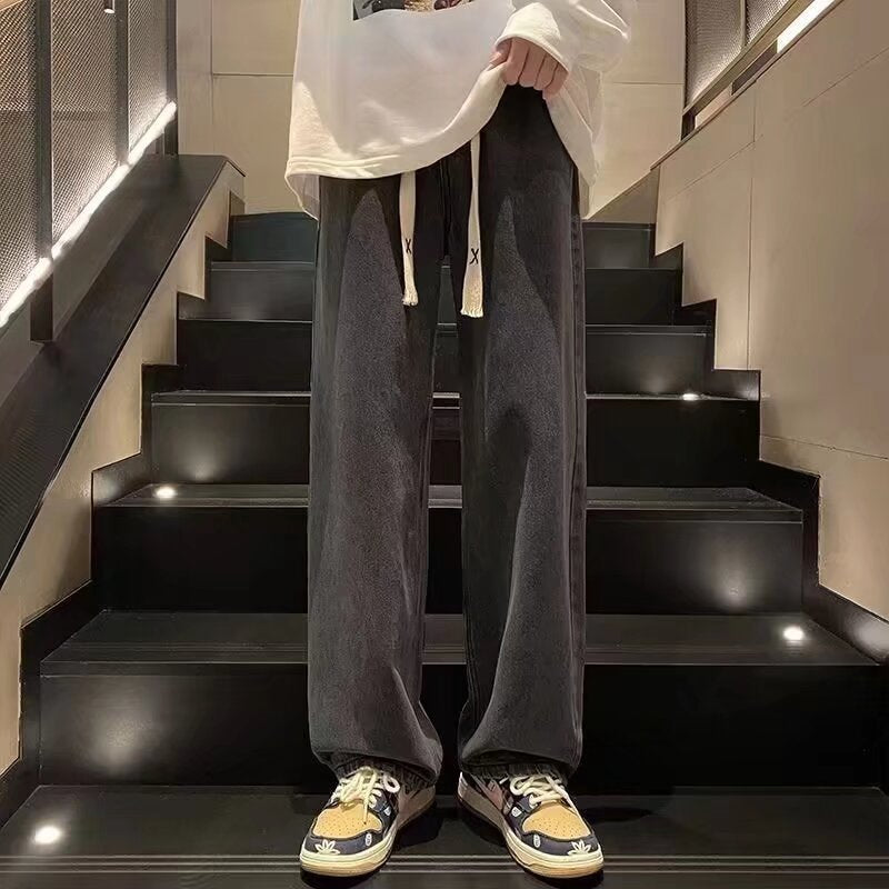 Relaxed Drawstring Denim Pants