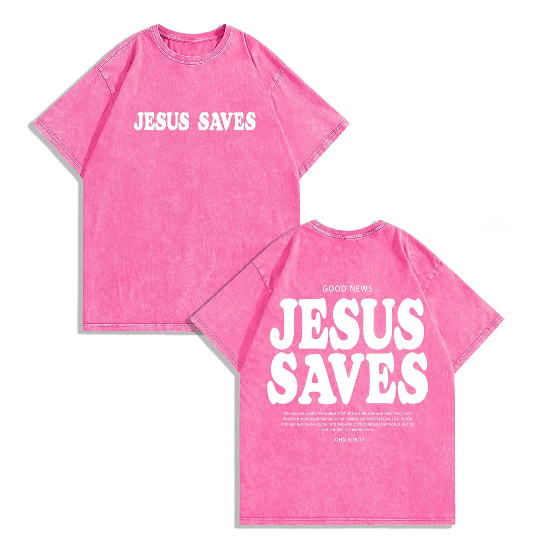 Jesus Saves Unisex Washed Tee
