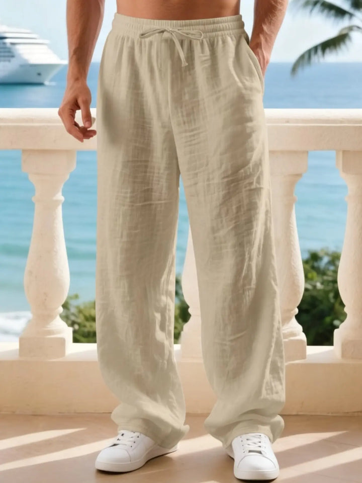 Men’s Coastal Linen-Blend Relaxed Drawstring Pants