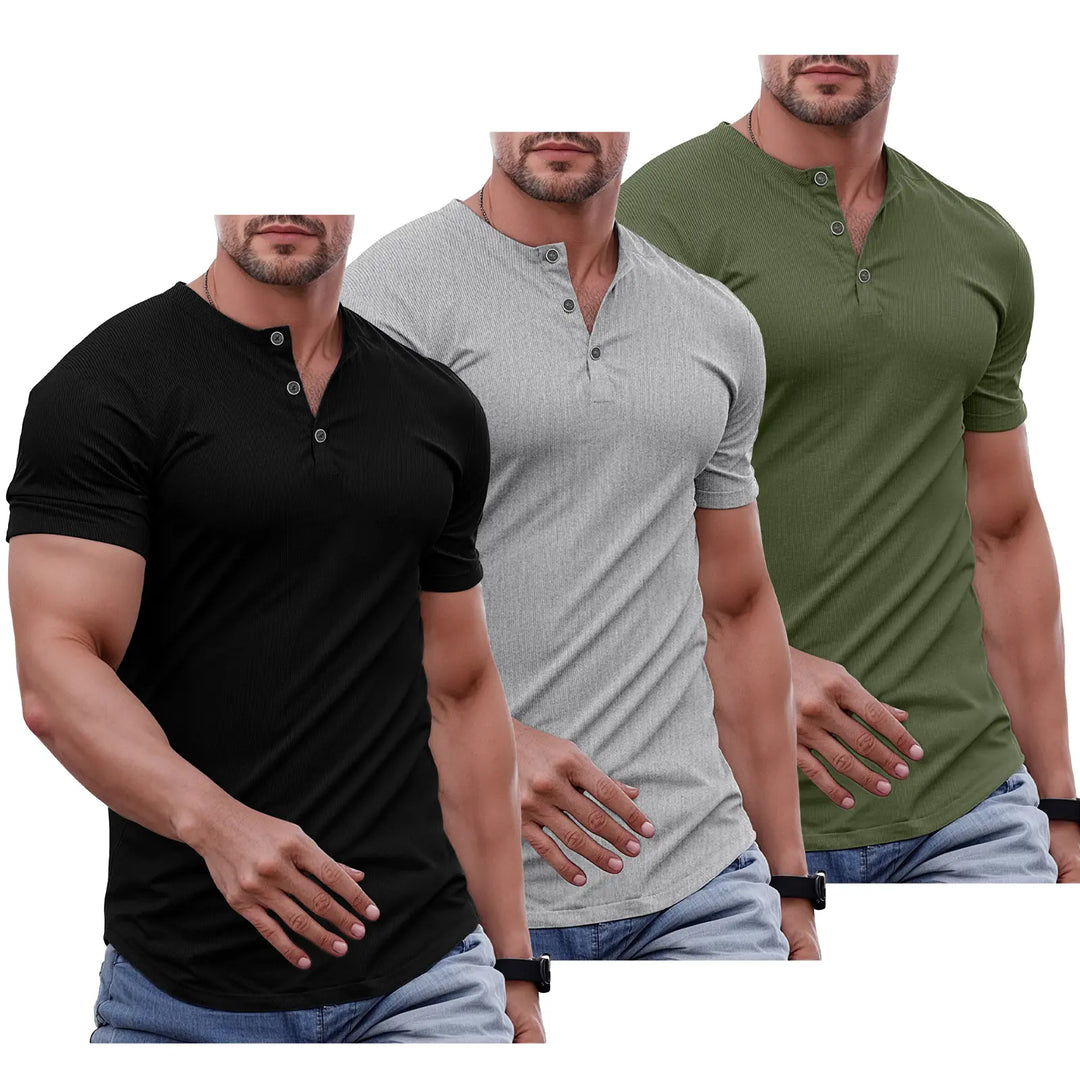 Slim Fit Henley Muscle Tee