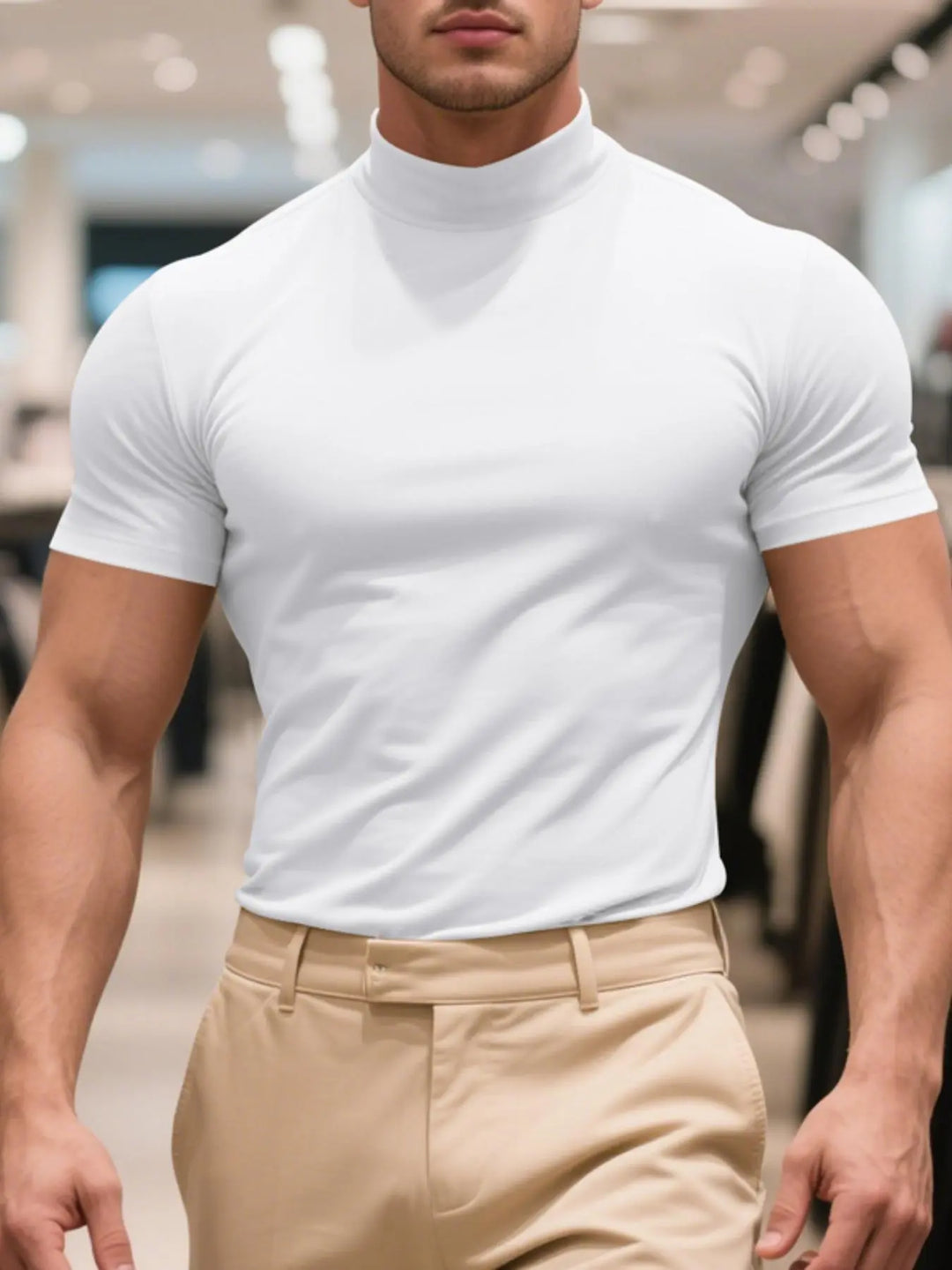 Athletic Contour Mock Neck Tee