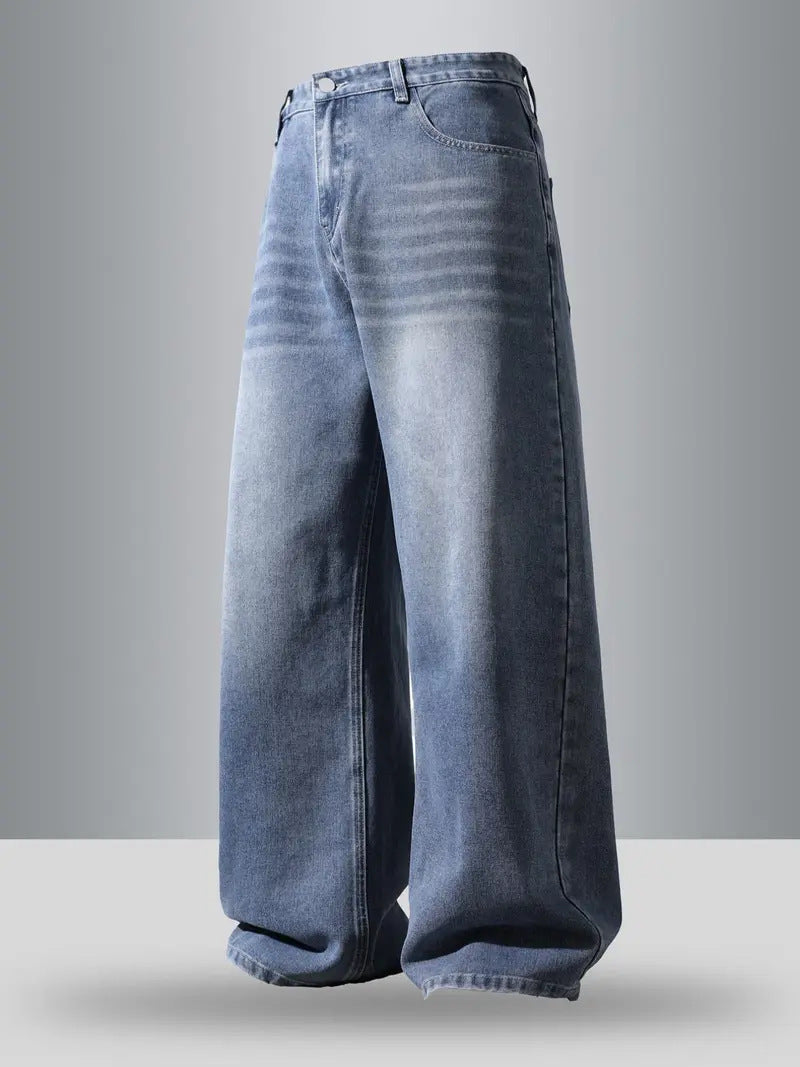 oversized loose straight-leg jeans